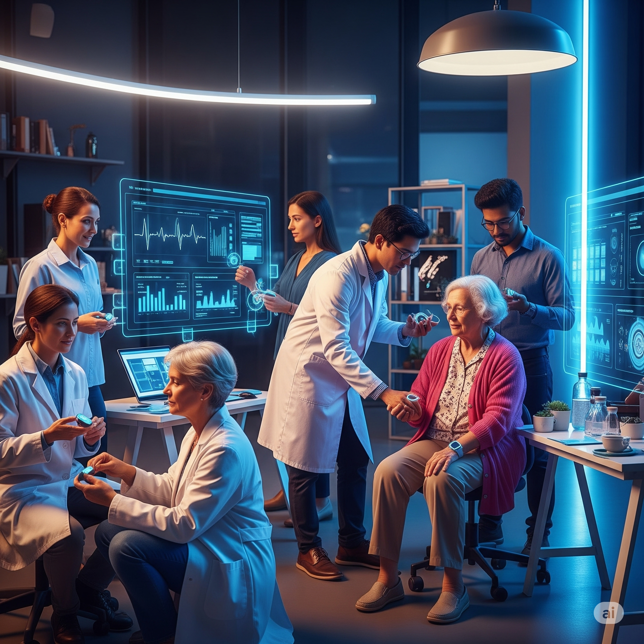 an image depicting research and development in IoT for health, elderly care and community living